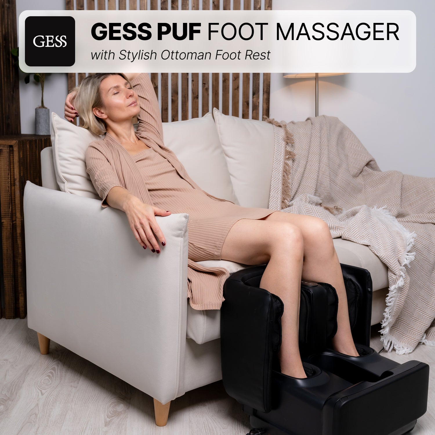 GESS PUF Fuß- und Wadenmassagegerät 3-in-1 SCHWARZ – Gessmarket